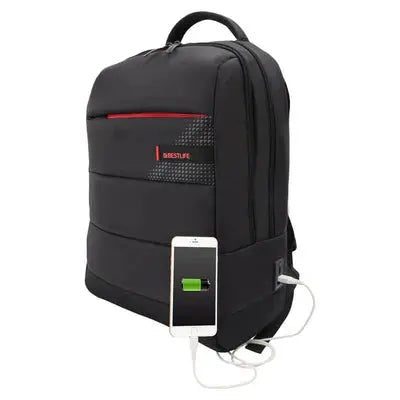Bestlife 15.6" Notebook Backpack with Type-C Connector - Black/Red المتحدة للألكترونيات