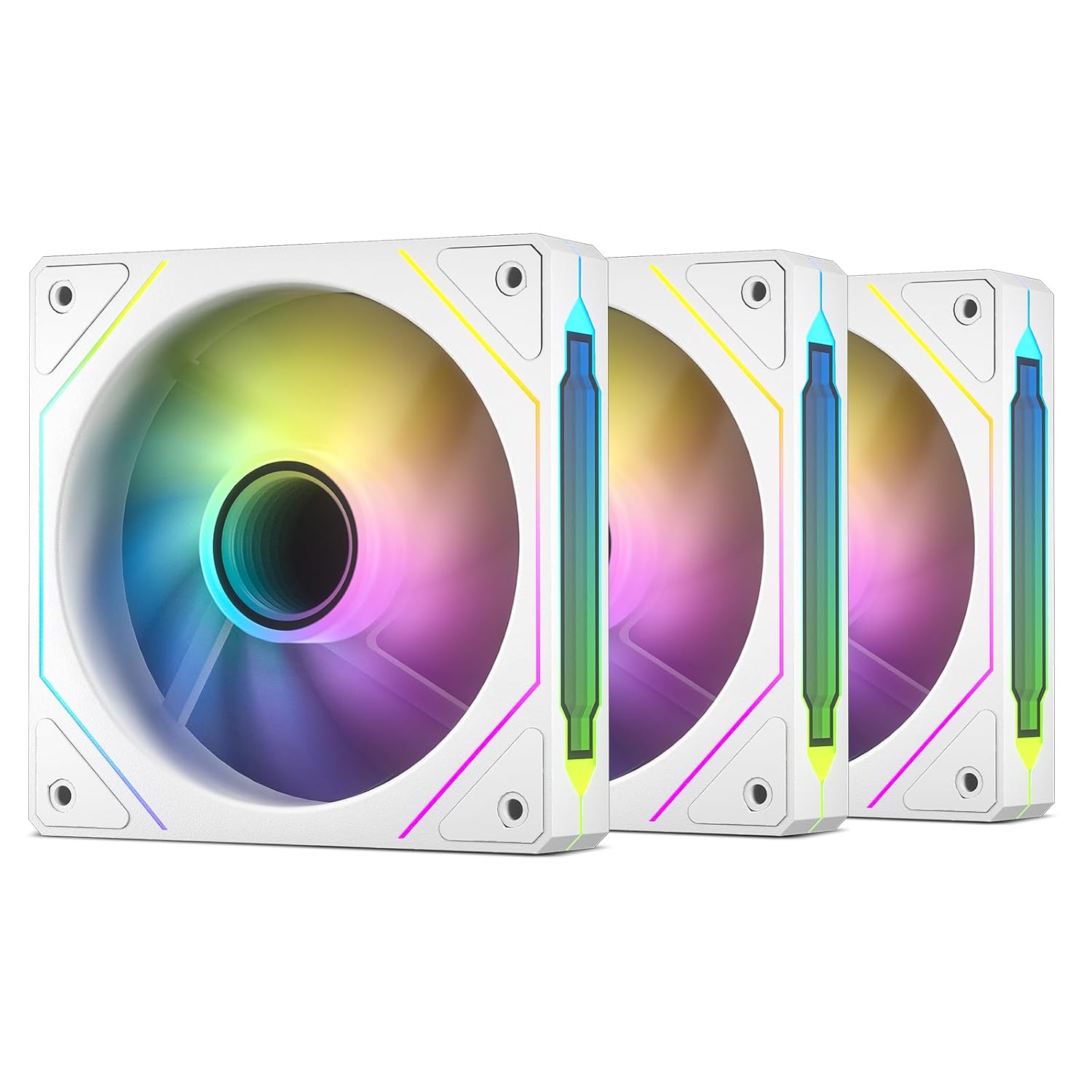 DARKROCK F120 3in1 120mm Infinite Mirror Design Case Fans with 24 LED Lights PWM Control & ARGB Effect, Hydraulic HDB Bearing for Low-Noise Operation - Suitable for Most PC Cooling Systems