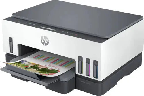 HP Smart Tank 720 All-In-One Printer, Print / Copy / Scan, Wireless Functions, Up To 15ppm Print Speed, 1200 DPI, 250 Sheets Input Capacity, Wifi & Bluetooth Connectivity, White - Gray  المتحدة للألكترونيات