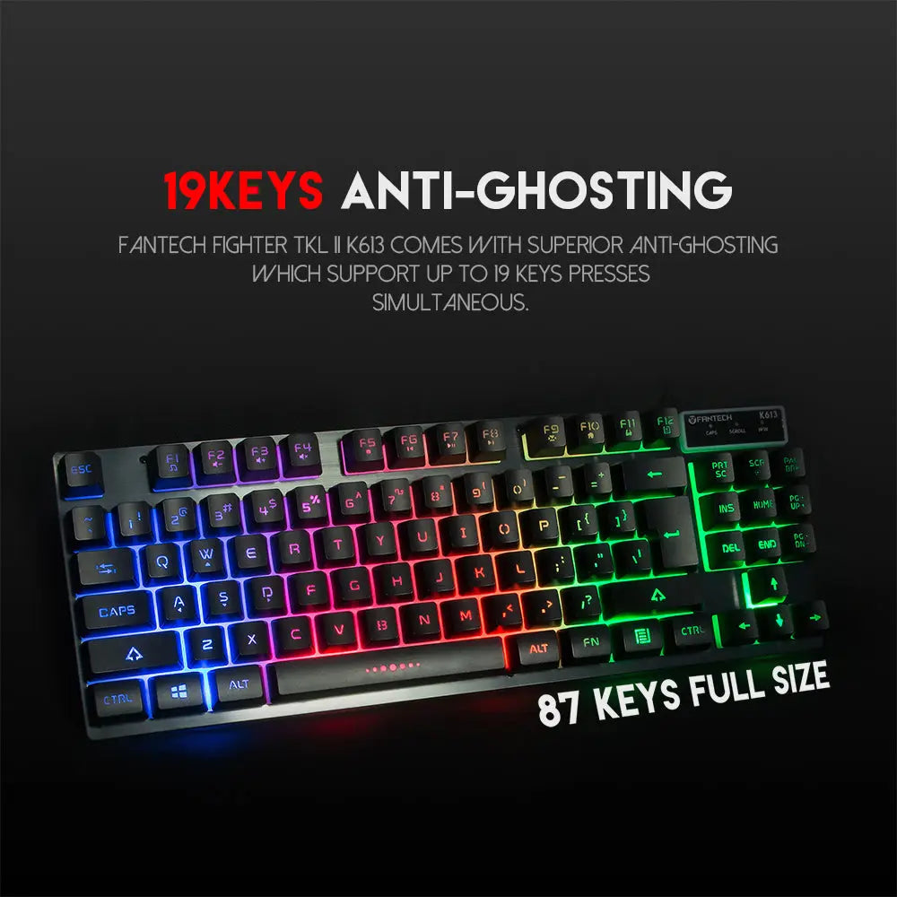 FANTECH K613 Fighter TKL II Tournament Edition Gaming Keyboard كيبورد ميكانيكي فانتك - المتحدة للألكترونيات