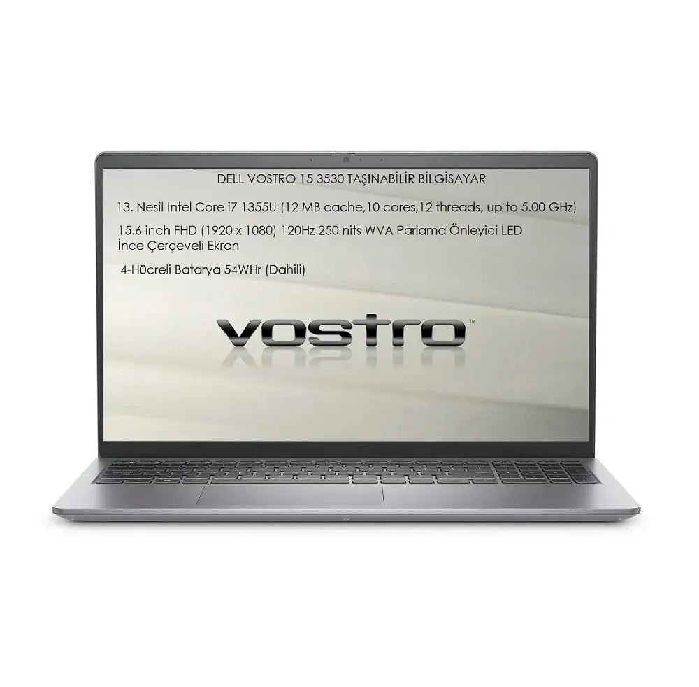 Dell Vostro 15-3530, Intel Core i7-1355U, RAM 8GB, 512GB SSD, Intel UHD Graphics, 15.6 FHD (1920 x 1080) 120Hz IPS, Black  المتحدة للألكترونيات