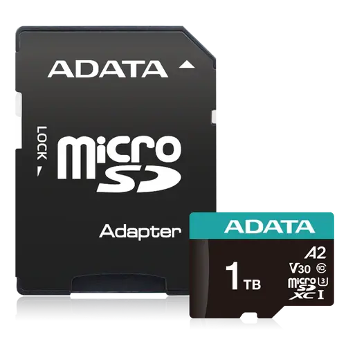 بطاقة ذاكرة ADATA Premier Pro SD 6.0 مع محول - 1 تيرابايت - microSDXC UHS-I المتحدة للألكترونيات