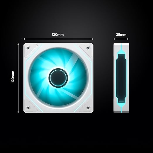 DARKROCK F120 3in1 120mm Infinite Mirror Design Case Fans with 24 LED Lights PWM Control & ARGB Effect, Hydraulic HDB Bearing for Low-Noise Operation - Suitable for Most PC Cooling Systems