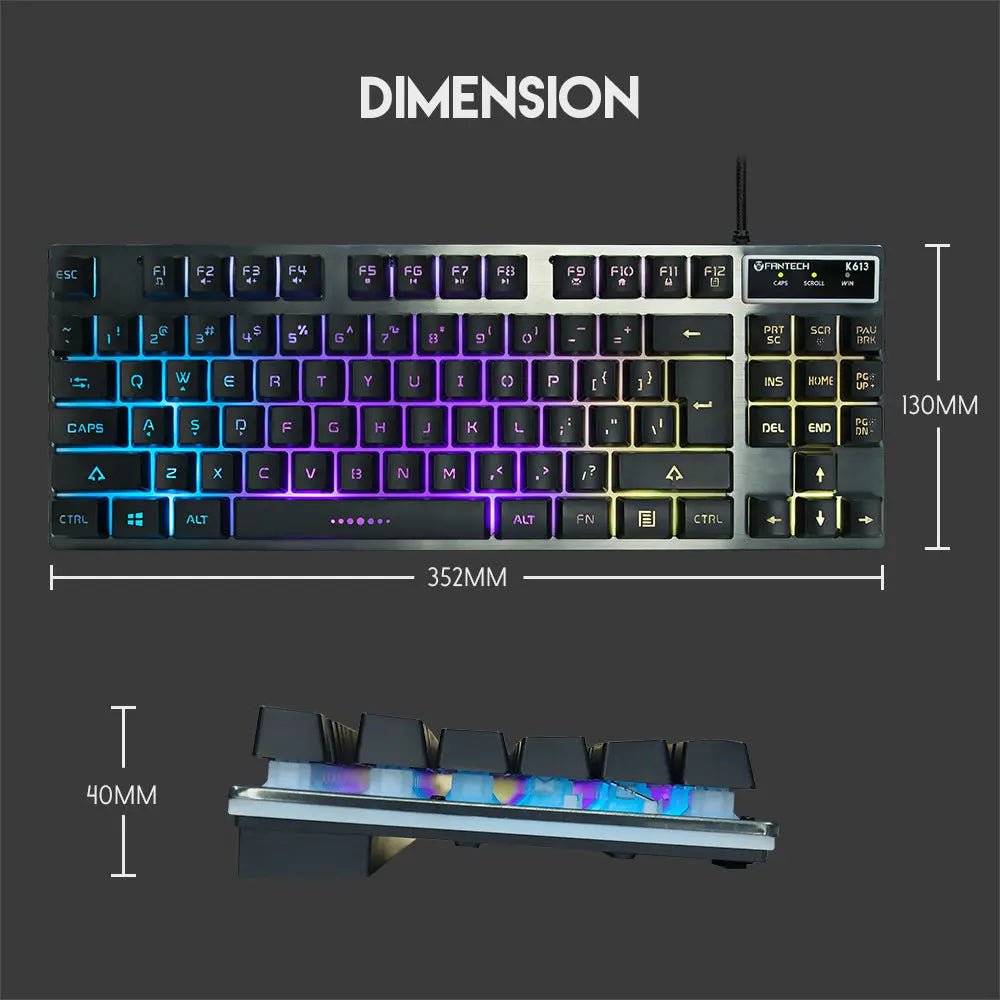 FANTECH K613 Fighter TKL II Tournament Edition Gaming Keyboard كيبورد ميكانيكي فانتك - المتحدة للألكترونيات