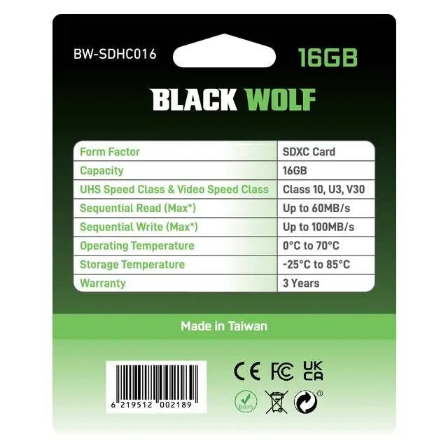Black Wolf : SDXC Card (16GB)  المتحدة للألكترونيات