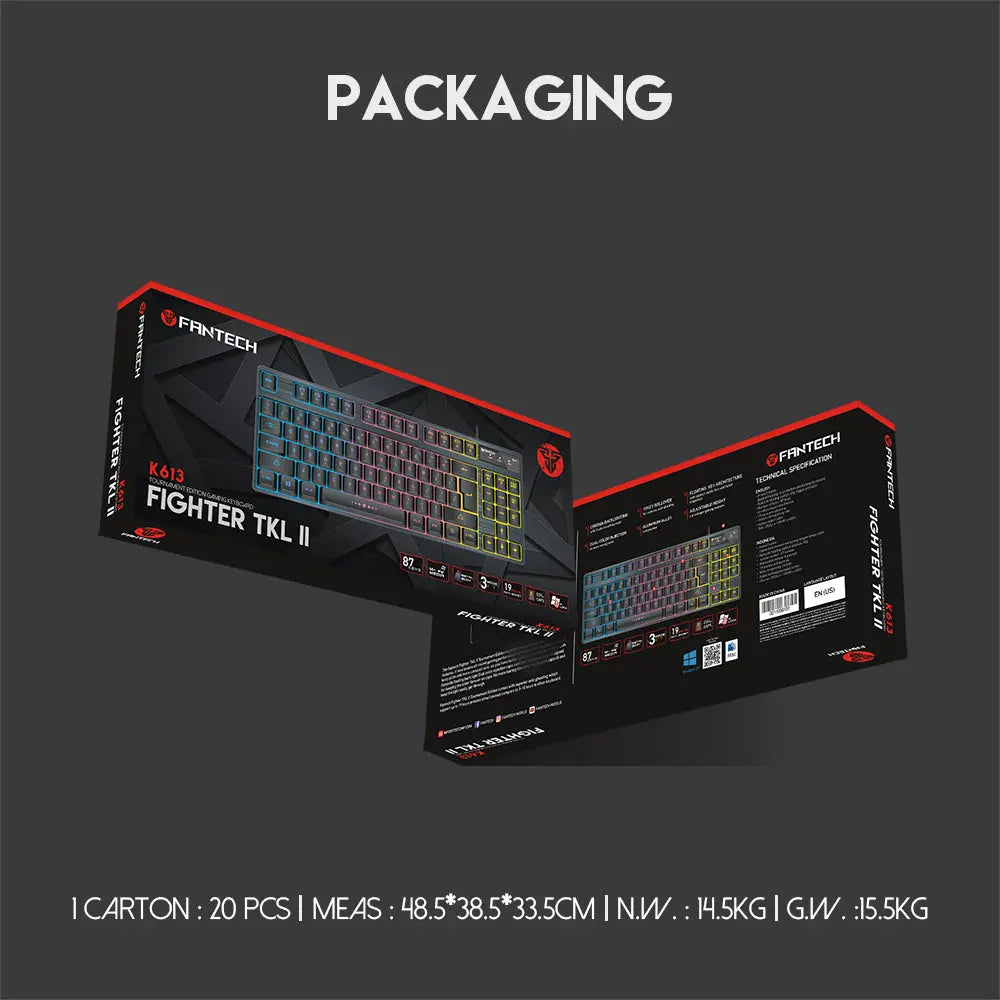 FANTECH K613 Fighter TKL II Tournament Edition Gaming Keyboard كيبورد ميكانيكي فانتك - المتحدة للألكترونيات
