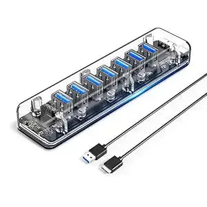 ORICO F7U-U3 7-Port USB 3.0 Transparenter Hub - المتحدة للألكترونيات