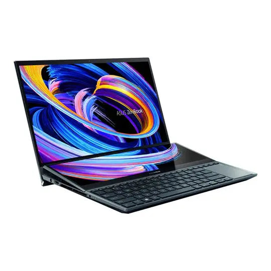 ASUS Zenbook Pro Duo 15 ux582zw-xb99t, Intel Core i9-12900H, RAM 32GB, 1TB SSD, RTX 3070Ti 8GB, 15.6'' OLED 4K TP WV Touch, Celestial Blue - المتحدة للألكترونيات