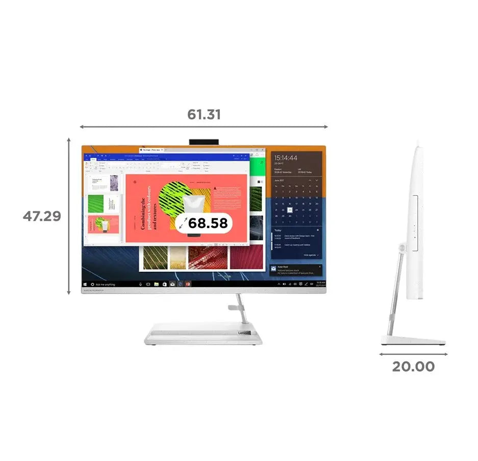 Lenovo AIO 3 27IAP7 (LVAX-LXAX) All In One, Core i7-13620H -13 Gen, RAM 8GB,512 SSD NVMe, NVIDIA GEFORCE MX550 4GB , 27 FHD IPS, White  المتحدة للألكترونيات