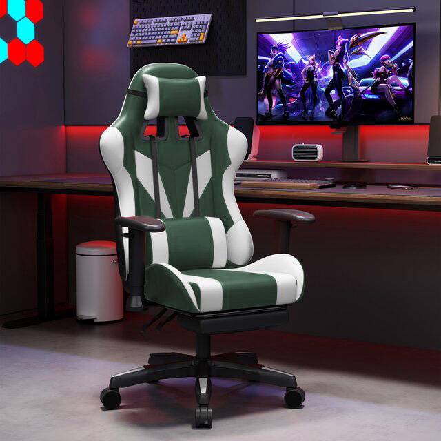 Raptor RGC-100 Gaming Chair (Green & White)