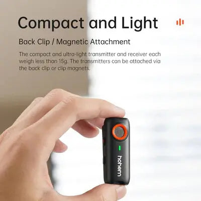 Hohem MIC-01 ميكروفون لاسلكي Lavalier لكاميرا هاتف Android والكمبيوتر المحمول، 3 مستويات للتحكم في إلغاء الضوضاء، فتحة بطاقة TF مدمجة 48 كيلو هرتز 16 بت، ميكروفون مغناطيسي لمقابلة Vlog TikTok Live  المتحدة للألكترونيات