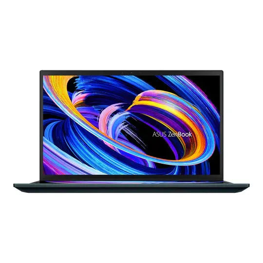 ASUS Zenbook Pro Duo 15 ux582zw-xb99t, Intel Core i9-12900H, RAM 32GB, 1TB SSD, RTX 3070Ti 8GB, 15.6'' OLED 4K TP WV Touch, Celestial Blue - المتحدة للألكترونيات