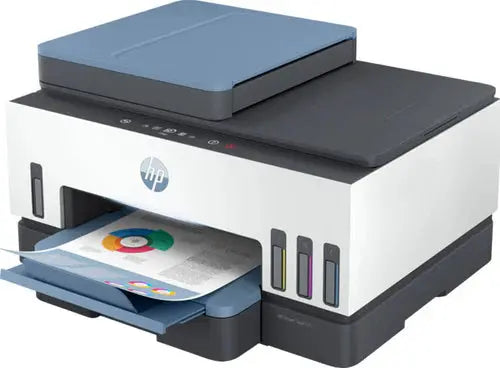 HP Smart Tank 795 All-In-One Printer, Print / Copy / Scan / Fax / ADF, Wireless Functions, Up To 15ppm Print Speed, 1200 DPI, 250 Sheets Input Capacity, Bluetooth & Wi-Fi Connectivity, Blue  المتحدة للألكترونيات