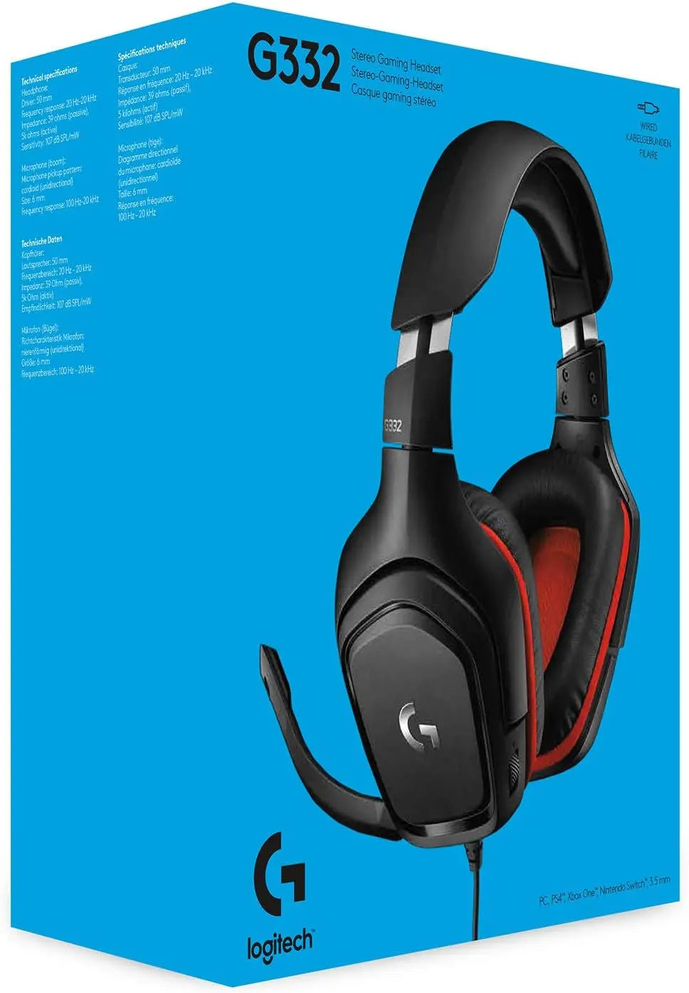 Logitech G332 Wired Gaming Headset سماعات كيمنك لوجتك - المتحدة للألكترونيات