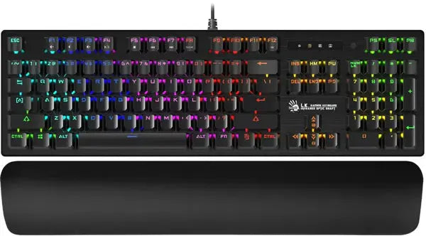 Bloody B825R Light Strike mechanical black usb for gameing LED (War Stand) (B825R (RED SWITCHES)  المتحدة للألكترونيات