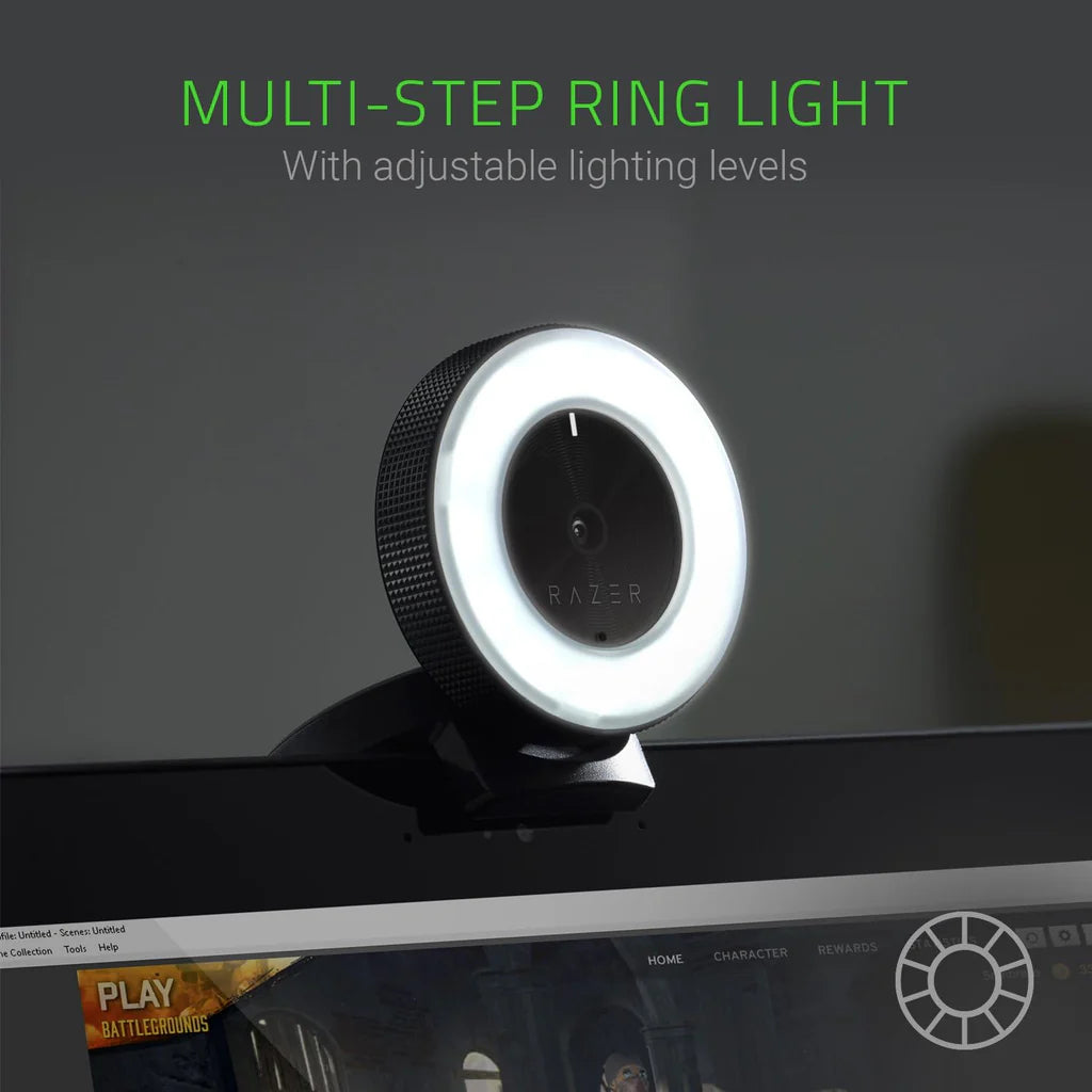 Razer Kiyo Streaming Webcam: 720p 60 FPS - Ring Light w/Adjustable Brightness - Built-in Microphone - Advanced Autofocus