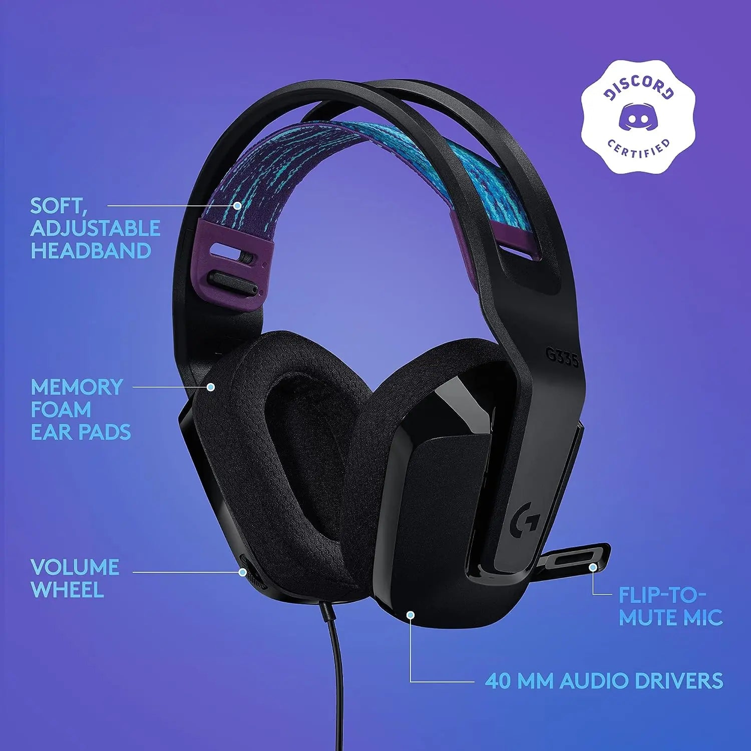 Logitech G335 Wired Gaming Headset سماعات كيمنك لوجتك - المتحدة للألكترونيات
