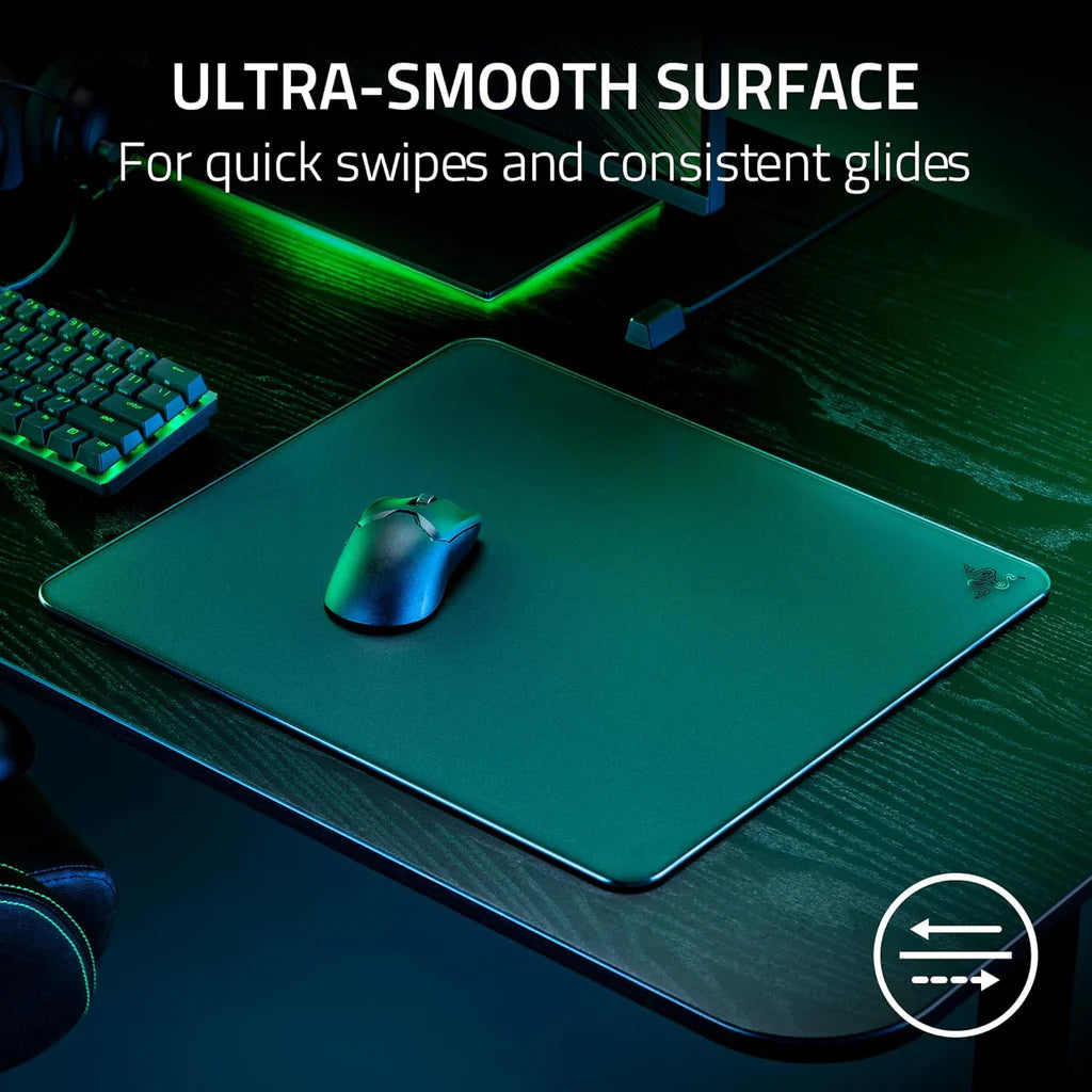 Razer Atlas Tempered Glass Gaming Mouse Mat – 450×400mm, Ultra-Smooth Micro-Etched Surface, Anti-Slip Rubber Base, 5mm Thickness