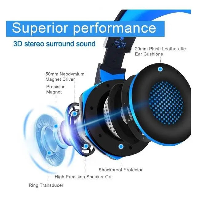 Kotion Each G2000 Gaming Headsets (Black/Blue) - المتحدة للألكترونيات