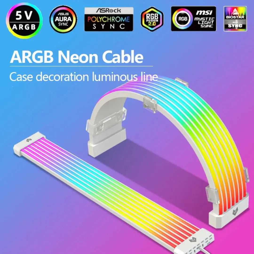 Aosor Power Supply Sleeved Cable PSU Extension Cable Kit ARGB ( 24 + 8 Pin ) - المتحدة للألكترونيات