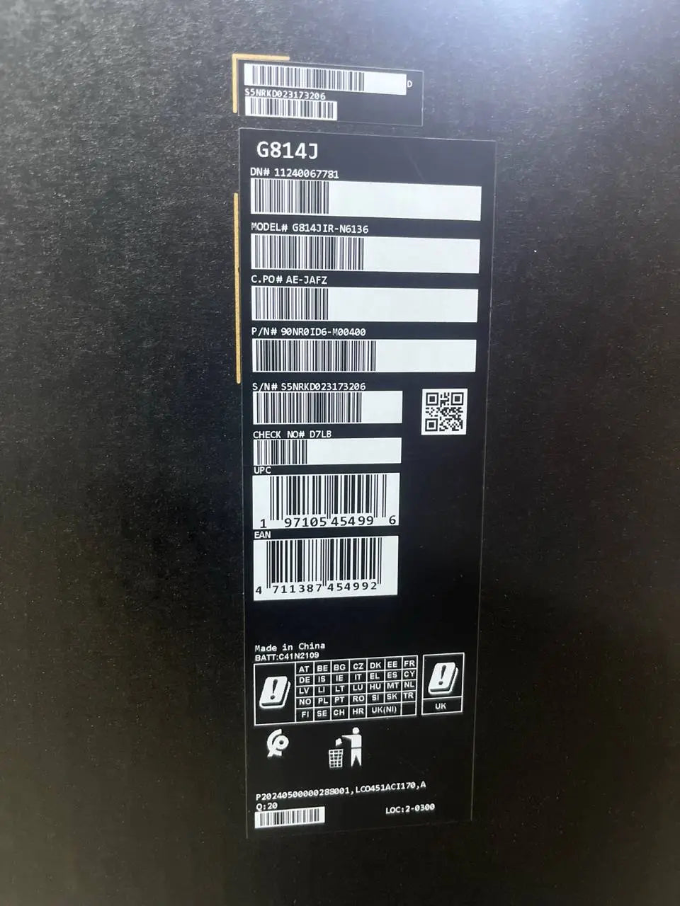 ASUS Rog Strix G18 G814JIR-N6136, Intel Core i9-14900HX, RAM 32GB, 1TB SSD, RTX 4070 8GB, 18.0 QHD+ WQXGA IPS 240Hz, Gray  المتحدة للألكترونيات