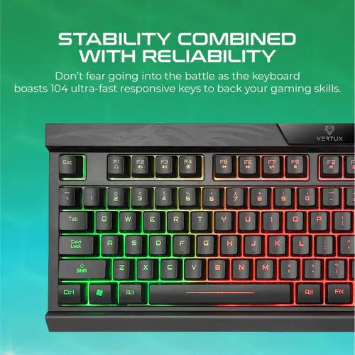 VERTUX Amber Pro Performance Gaming Keyboard - English/Arabic - المتحدة للألكترونيات