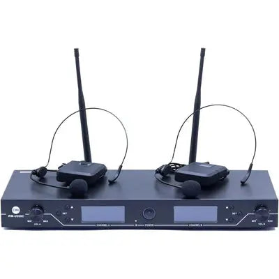 نظام ميكروفون لاسلكي CMX UHF، ثنائي القناة، ميكروفون للرأس، تردد قابل للتعديل المتحدة للألكترونيات