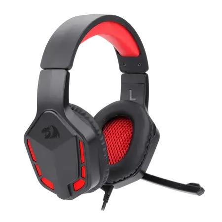 Redragon H220 THEMIS Wired Gaming Headset, Stereo Surround-Sound, Noise Cancelling Over-Ear Headphones with Mic, Volume Control, Red LED Light, Compatible with PC, PS4/3, Xbox One and Nintendo Switch  المتحدة للألكترونيات