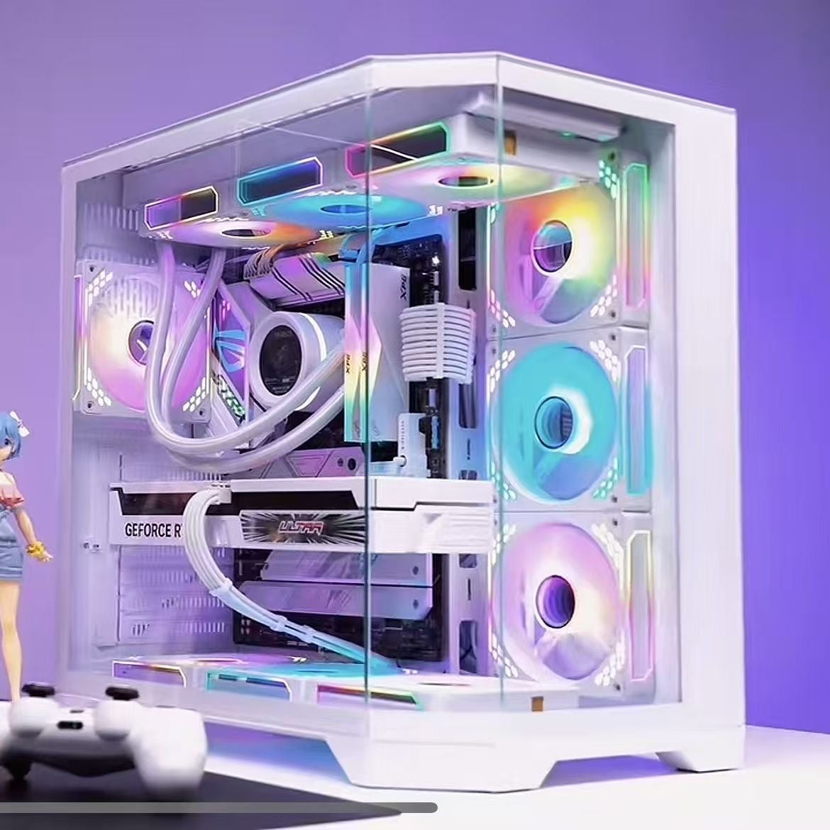 كيس كمبيوتر WJCOOLMAN Dreamer Plus ATX مع زجاج جانبي مقوى – أسود