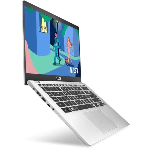 MSI MODERN 14 C12MO-1041XAE 14" Laptop - Core i3-1215U - 8GB RAM - 256GB SSD - Shared - DOS (Urban Silver) لابتوب ام اس اي - المتحدة للألكترونيات