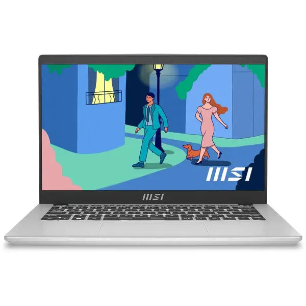 MSI MODERN 14 C12MO-1041XAE 14" Laptop - Core i3-1215U - 8GB RAM - 256GB SSD - Shared - DOS (Urban Silver) لابتوب ام اس اي - المتحدة للألكترونيات
