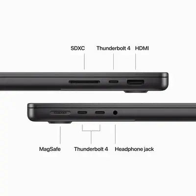 Apple 14.2" MacBook Pro M3 chip 12‑core CPU - 18GB RAM - 1TB SSD - 18‑core GPU (Space Black) - المتحدة للألكترونيات