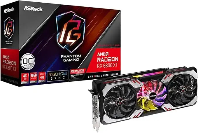 ASRock RX 6800 XT PG D 16G OC AMD Radeon RX6800XT Graphics Board 16GB  المتحدة للألكترونيات