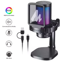 MAONO USB Gaming Microphone for PC, Noise Cancellation Condenser Mic with RGB Lights, Mute, Gain for Streaming, Recording, Podcast, Chat, Twitch, YouTube, Discord, Computer, PS5, PS4, GamerWave