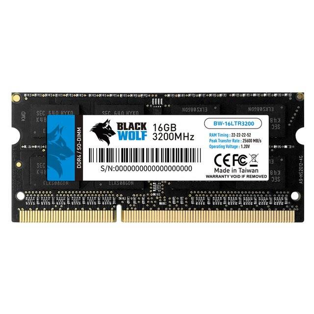 Black Wolf : DDR4 RAM (16GB) 3200MHz - Laptop