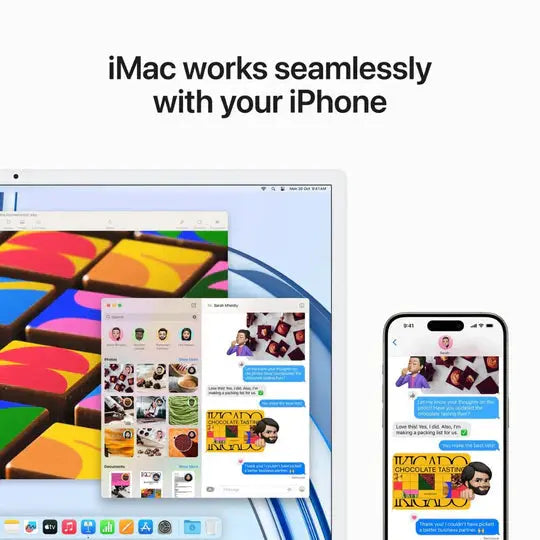 Apple iMac MQRC3AB/A, M3 chip, RAM 8GB, SSD 256GB, 24 inch, 4.5K (4480 x 2520) Retina XDR Display, Blue  المتحدة للألكترونيات