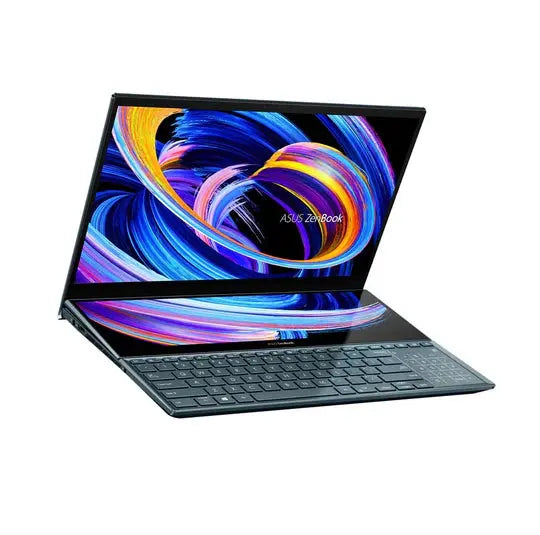 ASUS Zenbook Pro Duo 15 ux582zw-xb99t, Intel Core i9-12900H, RAM 32GB, 1TB SSD, RTX 3070Ti 8GB, 15.6'' OLED 4K TP WV Touch, Celestial Blue - المتحدة للألكترونيات