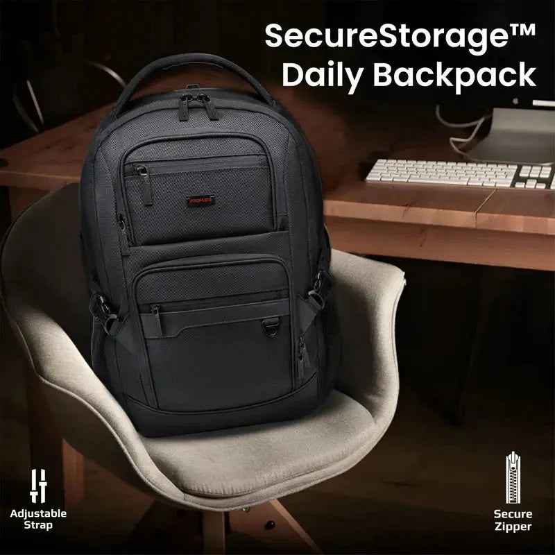 Promate SecureStorage™ 15.6” Laptop Backpack with Multiple Large Compartments المتحدة للألكترونيات