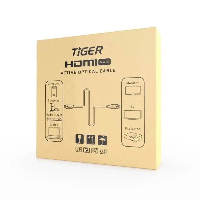 Tiger : HDMI Active Optical Cable 2.0 (50m) المتحدة للألكترونيات