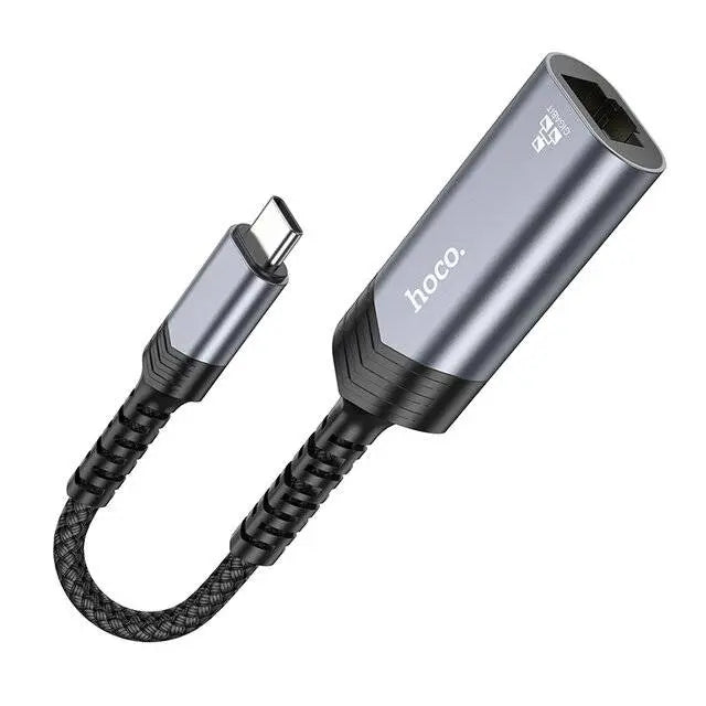 Hoco UA26 USB-C to RJ45 (OTG Ethernet Adapter)  محولة - المتحدة للألكترونيات