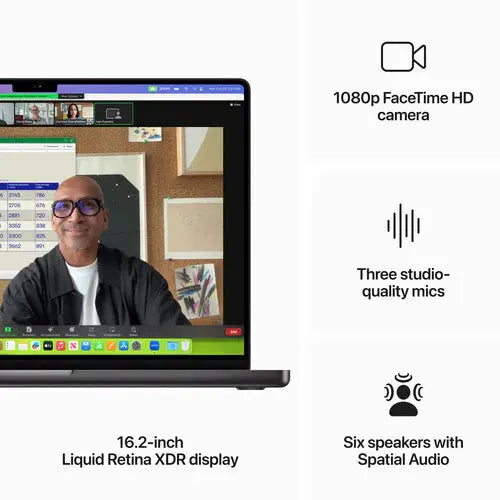 Apple 16" MacBook Pro M3 Max - 14‑core CPU - 36GB RAM - 1TB SSD - 30‑core GPU (Space Black)  المتحدة للألكترونيات