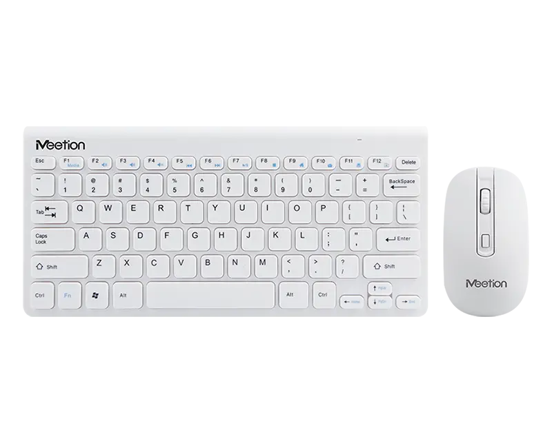 Meetion 2.4G Wireless Keyboard and Mouse Combo Mini4000 White المتحدة للألكترونيات