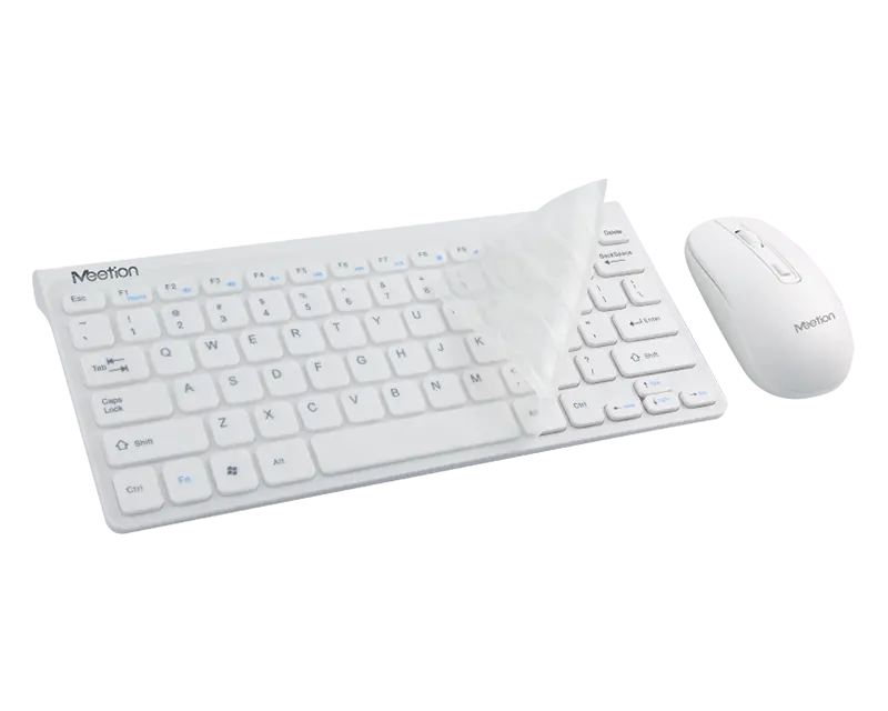 Meetion 2.4G Wireless Keyboard and Mouse Combo Mini4000 White المتحدة للألكترونيات