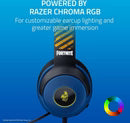 Razer Kraken V3 X Wired USB Gaming Headset - Fortnite Edition, 40mm TriForce Drivers, Chroma RGB Lighting, HyperClear Cardioid Mic, 7.1 Surround Sound, 285g Lightweight, Blue