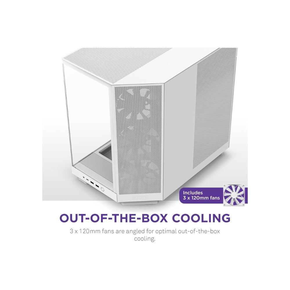 NZXT H6 FLOW COMPACT DUAL-CHAMBER ATX WHITE CASE