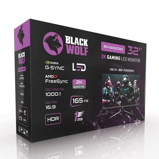 Black Wolf : 32" Gaming LED Monitor (2K) - المتحدة للألكترونيات