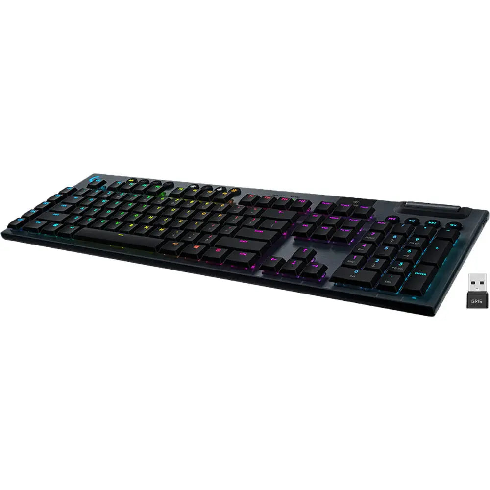 Logitech G915 LIGHTSPEED RGB Mechanical Gaming Keyboard, Low Profile GL Tactile Key Switch, LIGHTSYNC RGB, Advanced LIGHTSPEED Wireless and Bluetooth Support - Tactile - المتحدة للألكترونيات