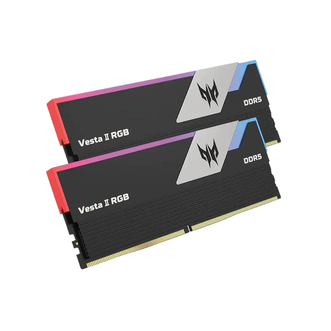 Acer Predator Vesta II DDR5 RGB RAM 32GB (16GBx2) 6600MHz - CL34 Black, XMP & EXPO رام - المتحدة للألكترونيات