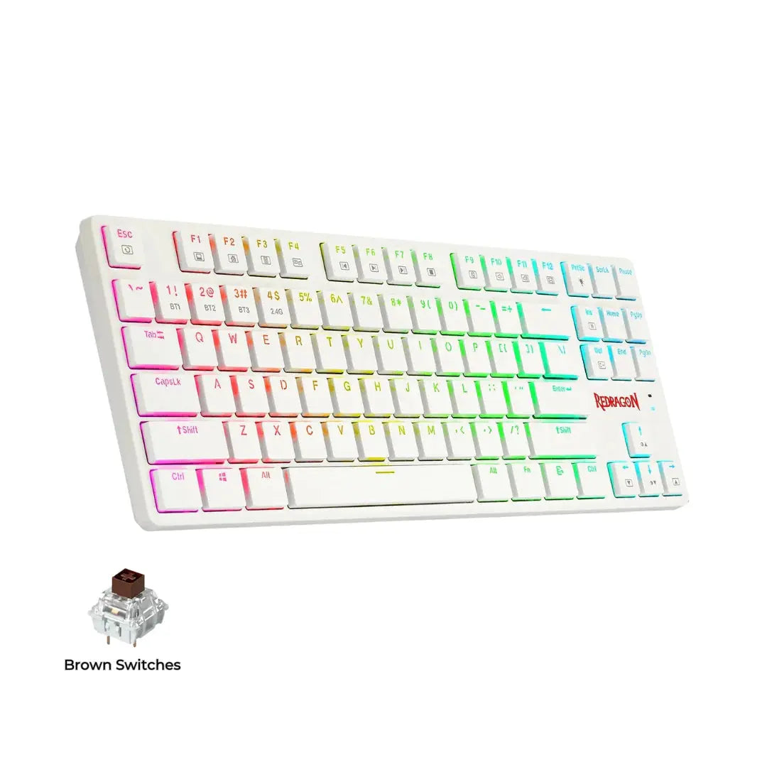 Redragon K539 Anubis 80% Wireless RGB Mechanical Keyboard - White كيبورد ريدراكون  المتحدة للألكترونيات