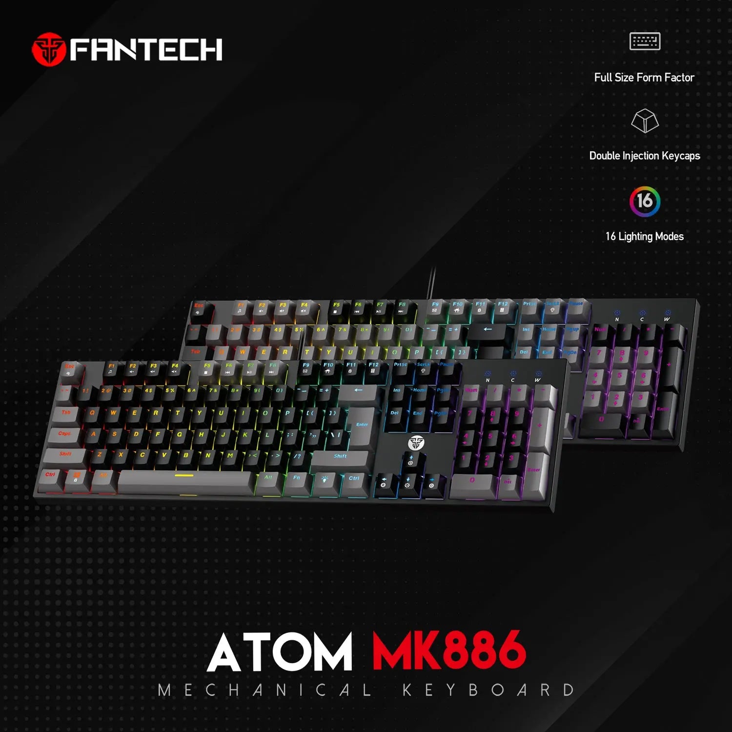 ATOM MK886 كيبورد ميكانيكي فانتك - المتحدة للألكترونيات